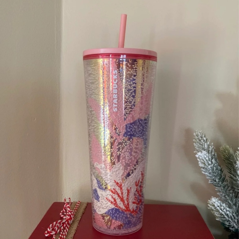 NWT Starbucks Pink Coral Venti Tumbler